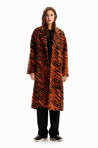Desigual γυναικείο παλτό με zebra print 
